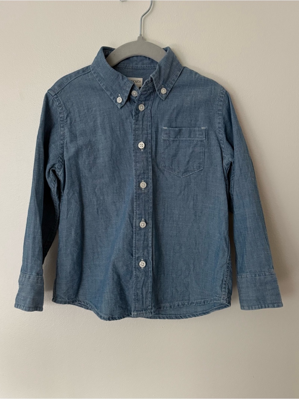 {CrewCuts} Long-Sleeve Button-Down denim/chambray shirt 3T